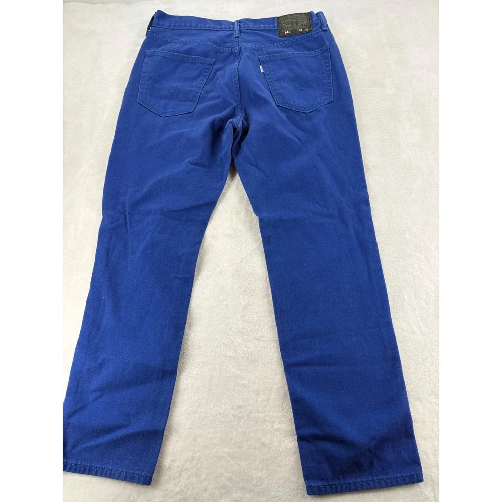 Levi's 541 Mens 33x32 Athletic Taper Jeans Royal Blue Twill Pants